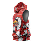 Sydney Swans Sleeveless Hoodie Mascot Cartoon Football Illustration Style