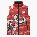 Sydney Swans Sleeveless Puffer Jacket Mascot Cartoon Football Illustration Style