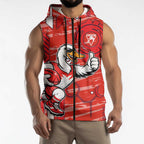 Sydney Swans Sleeveless Zip Hoodie Mascot Cartoon Football Illustration Style