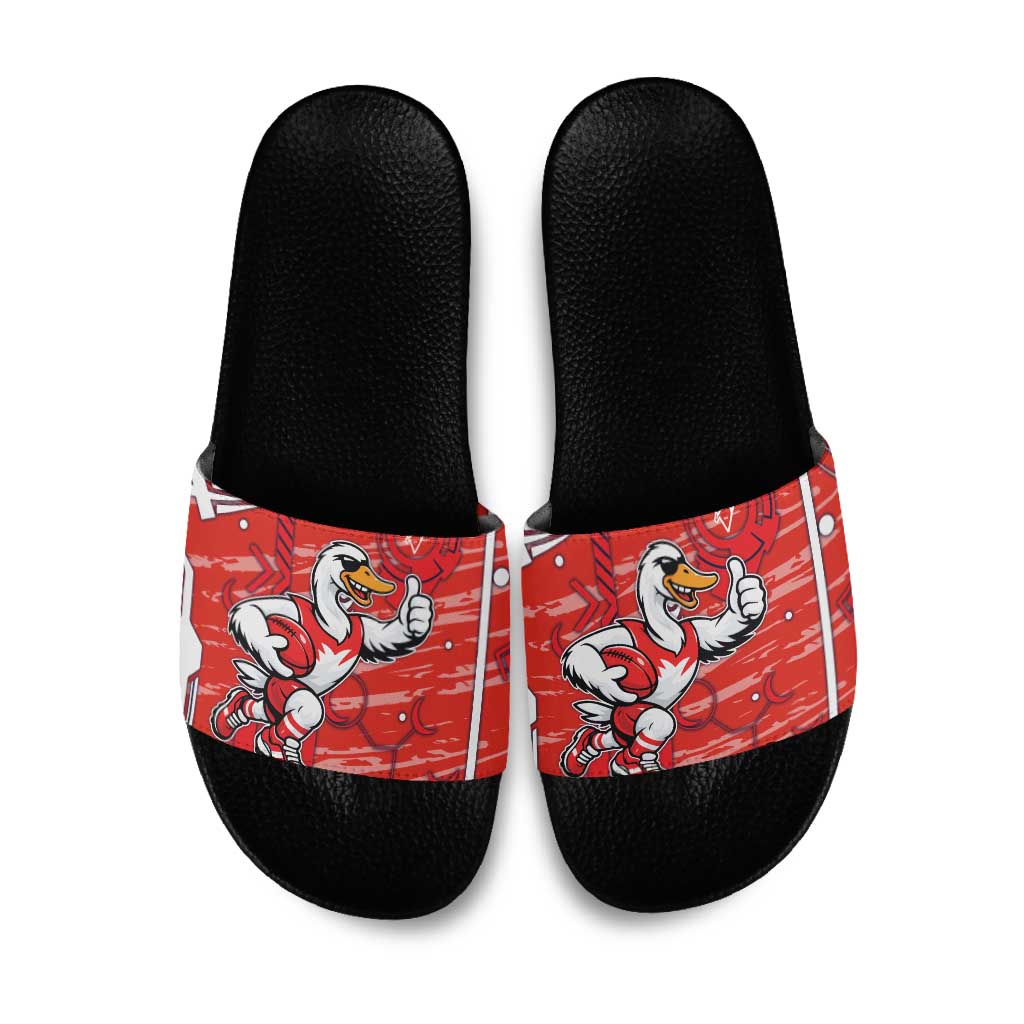 Sydney Swans Slide Sandals Mascot Cartoon Football Illustration Style