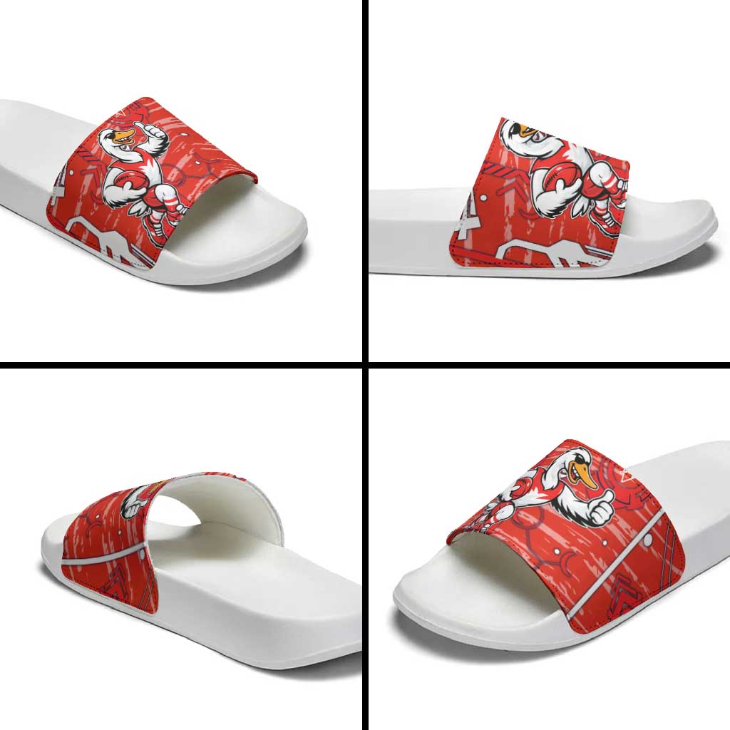 Sydney Swans Slide Sandals Mascot Cartoon Football Illustration Style