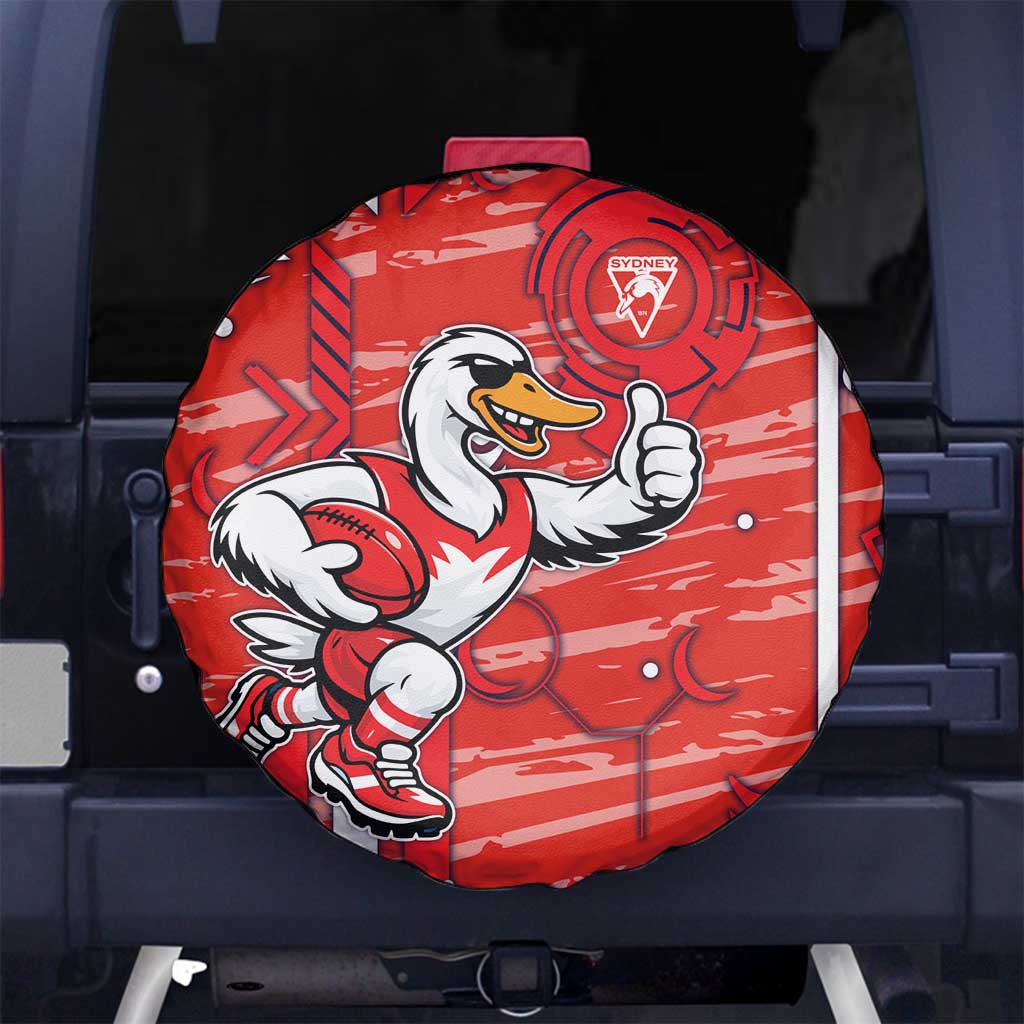 Sydney Swans Spare Tire Cover Mascot Cartoon Football Illustration Style