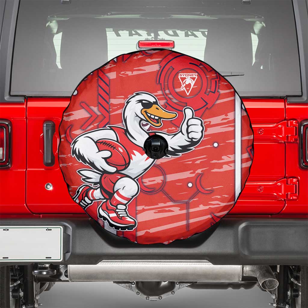 Sydney Swans Spare Tire Cover Mascot Cartoon Football Illustration Style