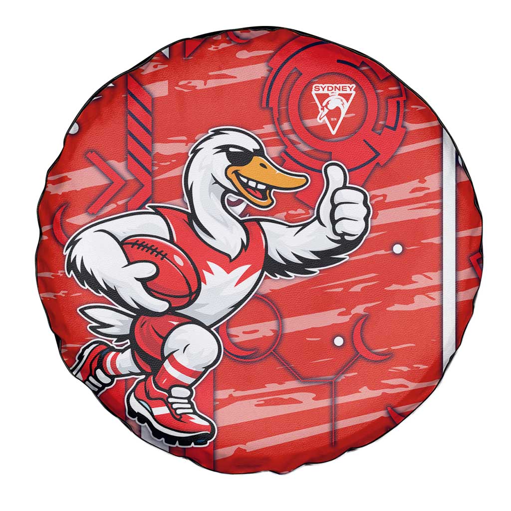Sydney Swans Spare Tire Cover Mascot Cartoon Football Illustration Style