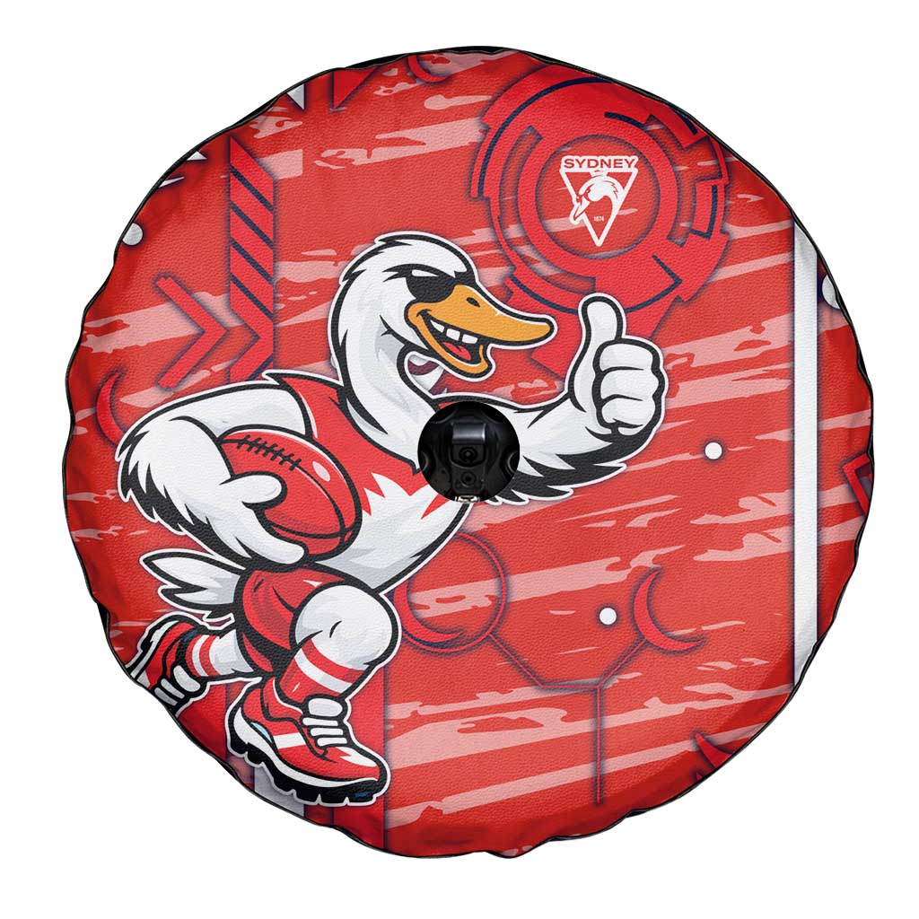 Sydney Swans Spare Tire Cover Mascot Cartoon Football Illustration Style
