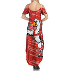 Sydney Swans Summer Maxi Dress Mascot Cartoon Football Illustration Style