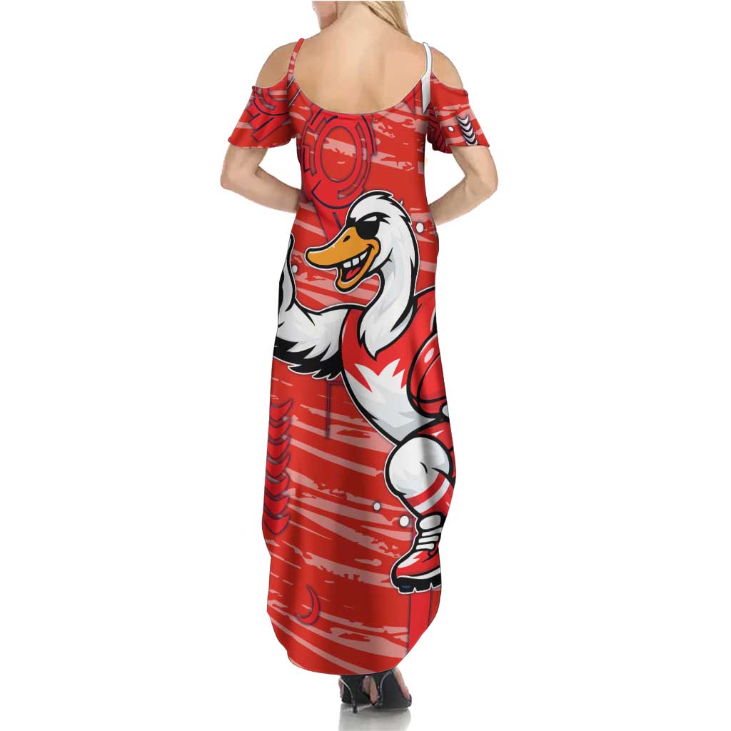 Sydney Swans Summer Maxi Dress Mascot Cartoon Football Illustration Style