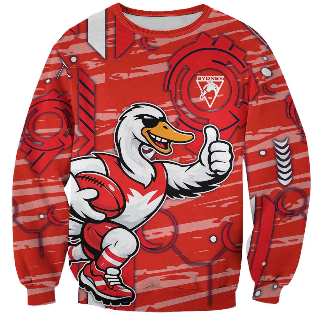 Sydney Swans Sweatshirt Mascot Cartoon Football Illustration Style