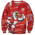 Sydney Swans Sweatshirt Mascot Cartoon Football Illustration Style