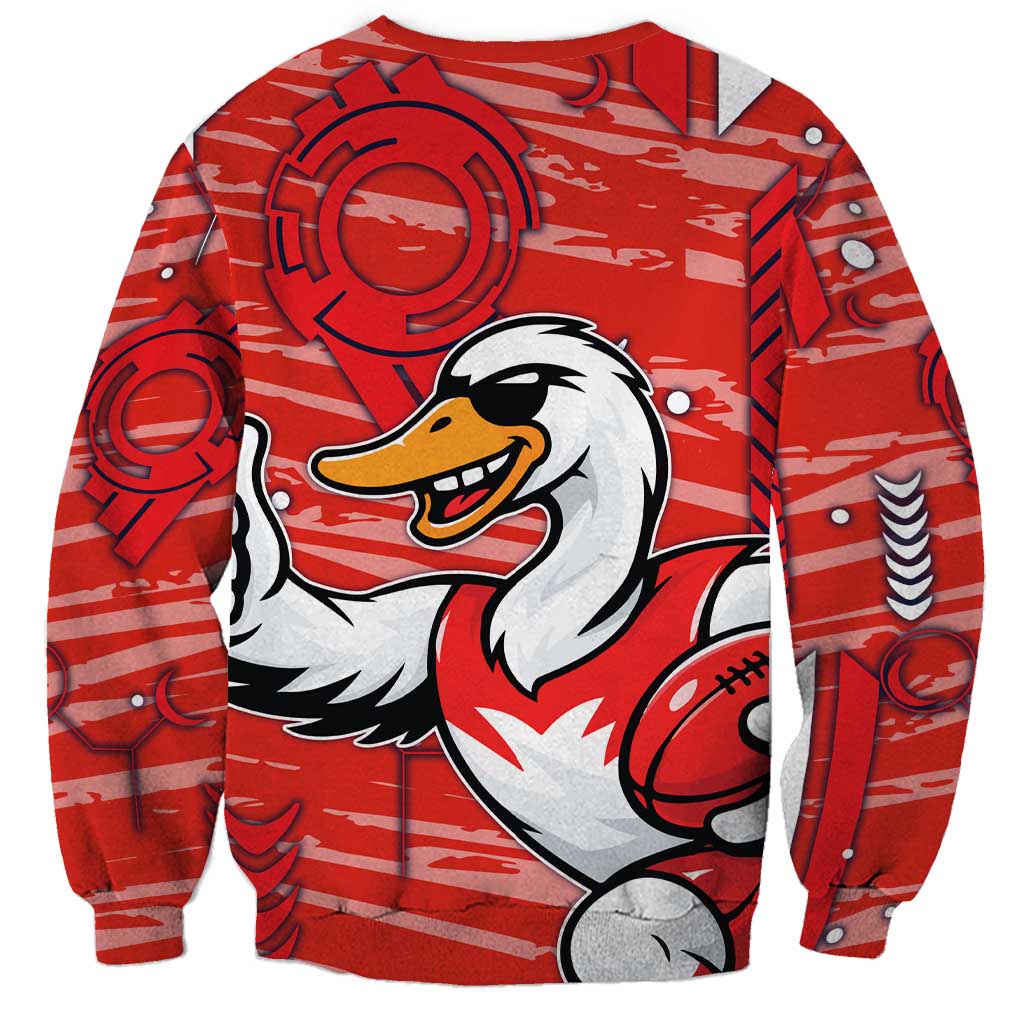 Sydney Swans Sweatshirt Mascot Cartoon Football Illustration Style