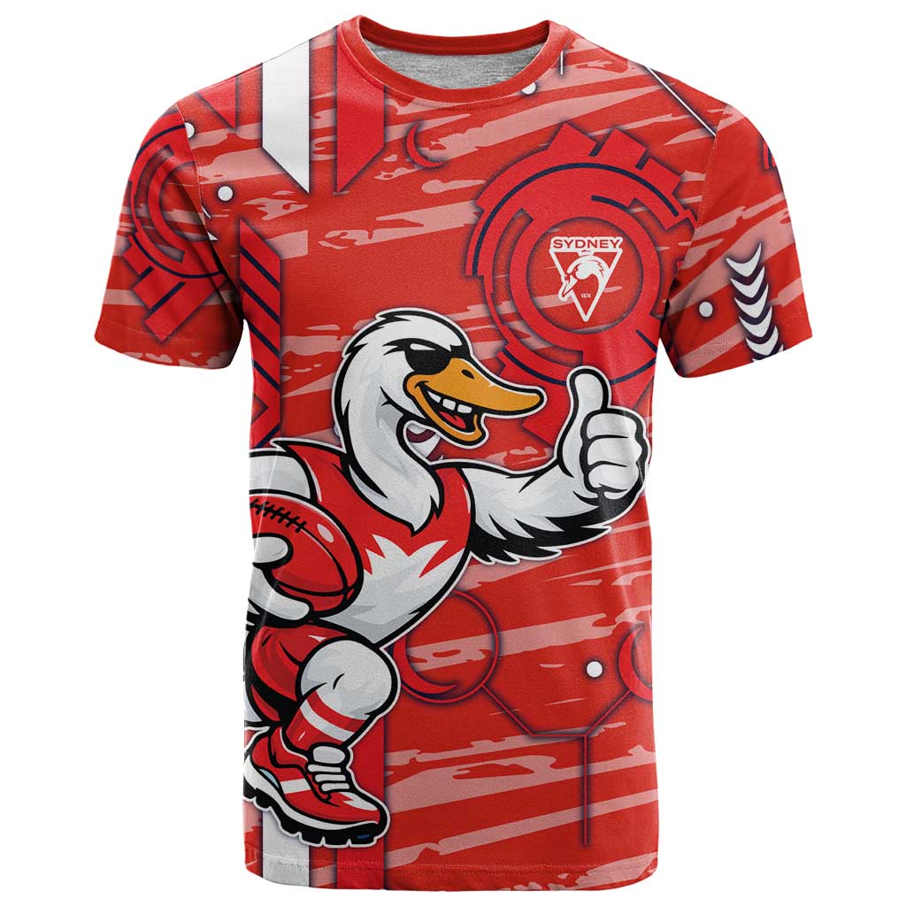 Sydney Swans T Shirt Mascot Cartoon Football Illustration Style