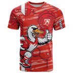 Sydney Swans T Shirt Mascot Cartoon Football Illustration Style