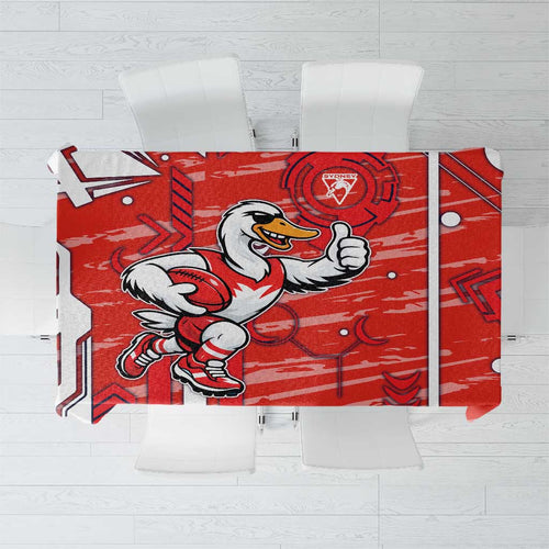 Sydney Swans Tablecloth Mascot Cartoon Football Illustration Style