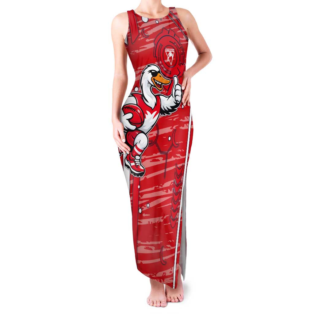 Sydney Swans Tank Maxi Dress Mascot Cartoon Football Illustration Style