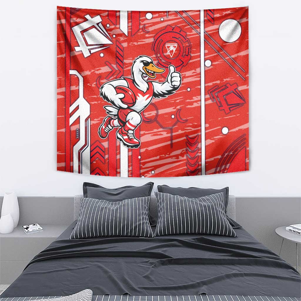 Sydney Swans Tapestry Mascot Cartoon Football Illustration Style