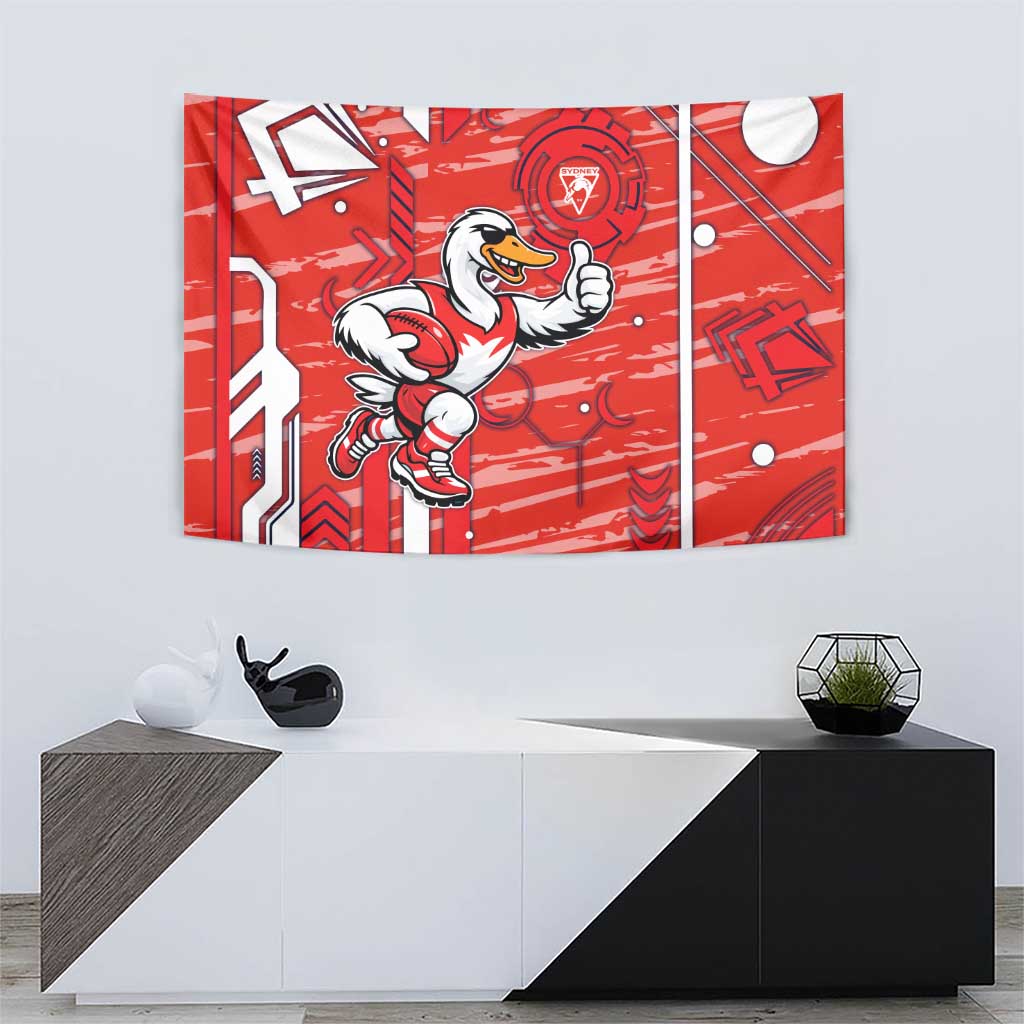 Sydney Swans Tapestry Mascot Cartoon Football Illustration Style
