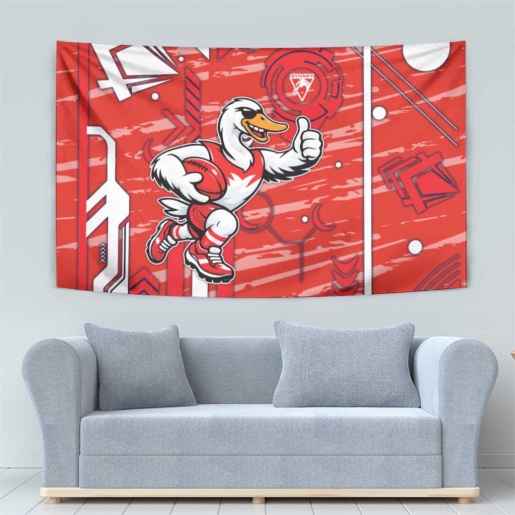 Sydney Swans Tapestry Mascot Cartoon Football Illustration Style