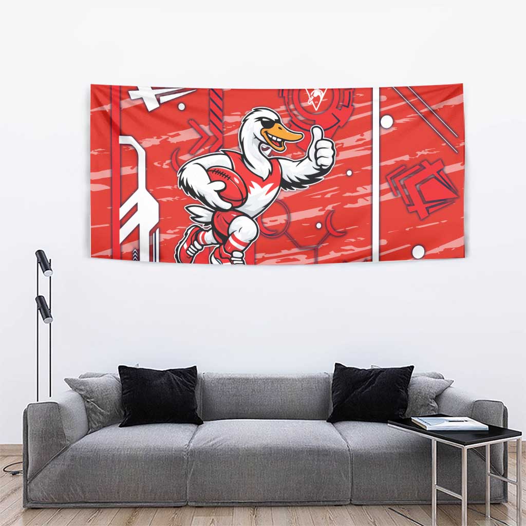 Sydney Swans Tapestry Mascot Cartoon Football Illustration Style
