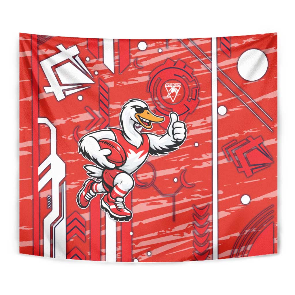 Sydney Swans Tapestry Mascot Cartoon Football Illustration Style