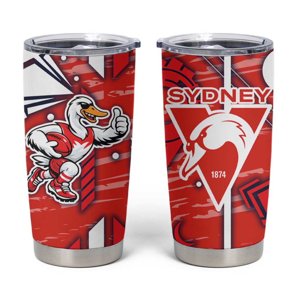 Sydney Swans Tumbler Cup Mascot Cartoon Football Illustration Style