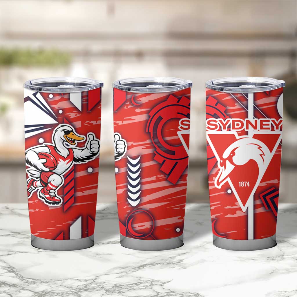 Sydney Swans Tumbler Cup Mascot Cartoon Football Illustration Style