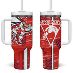 Sydney Swans Tumbler With Handle Mascot Cartoon Football Illustration Style