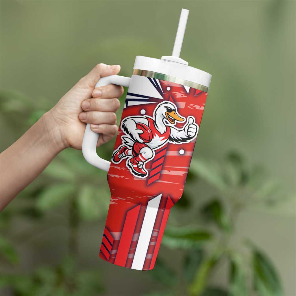Sydney Swans Tumbler With Handle Mascot Cartoon Football Illustration Style