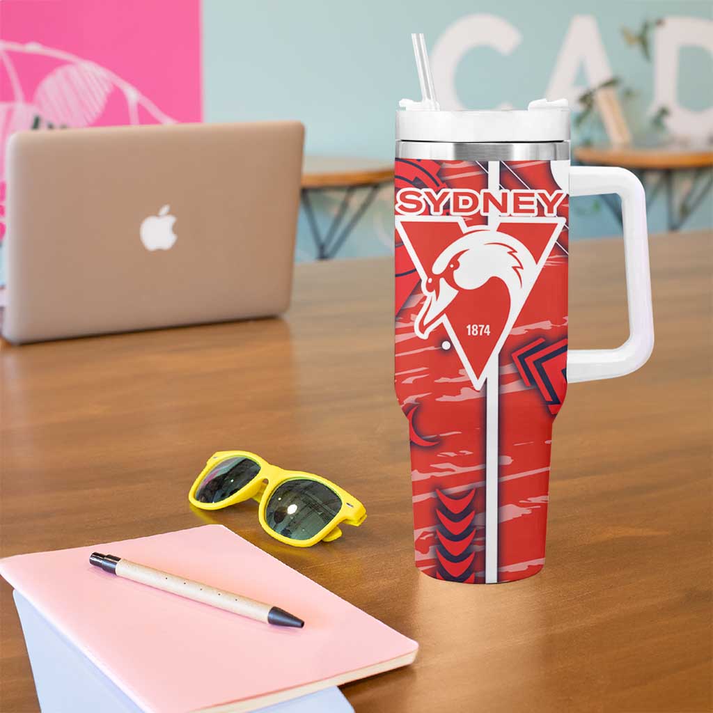 Sydney Swans Tumbler With Handle Mascot Cartoon Football Illustration Style