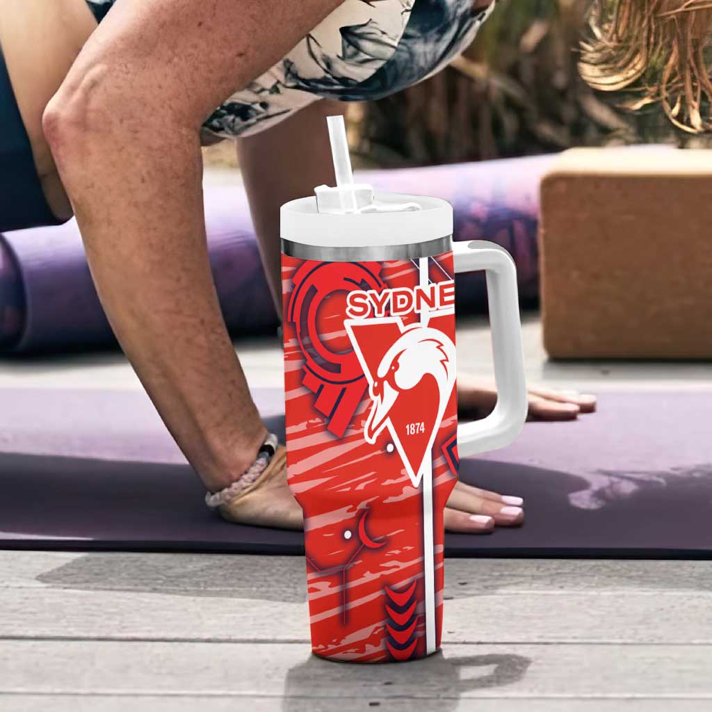 Sydney Swans Tumbler With Handle Mascot Cartoon Football Illustration Style