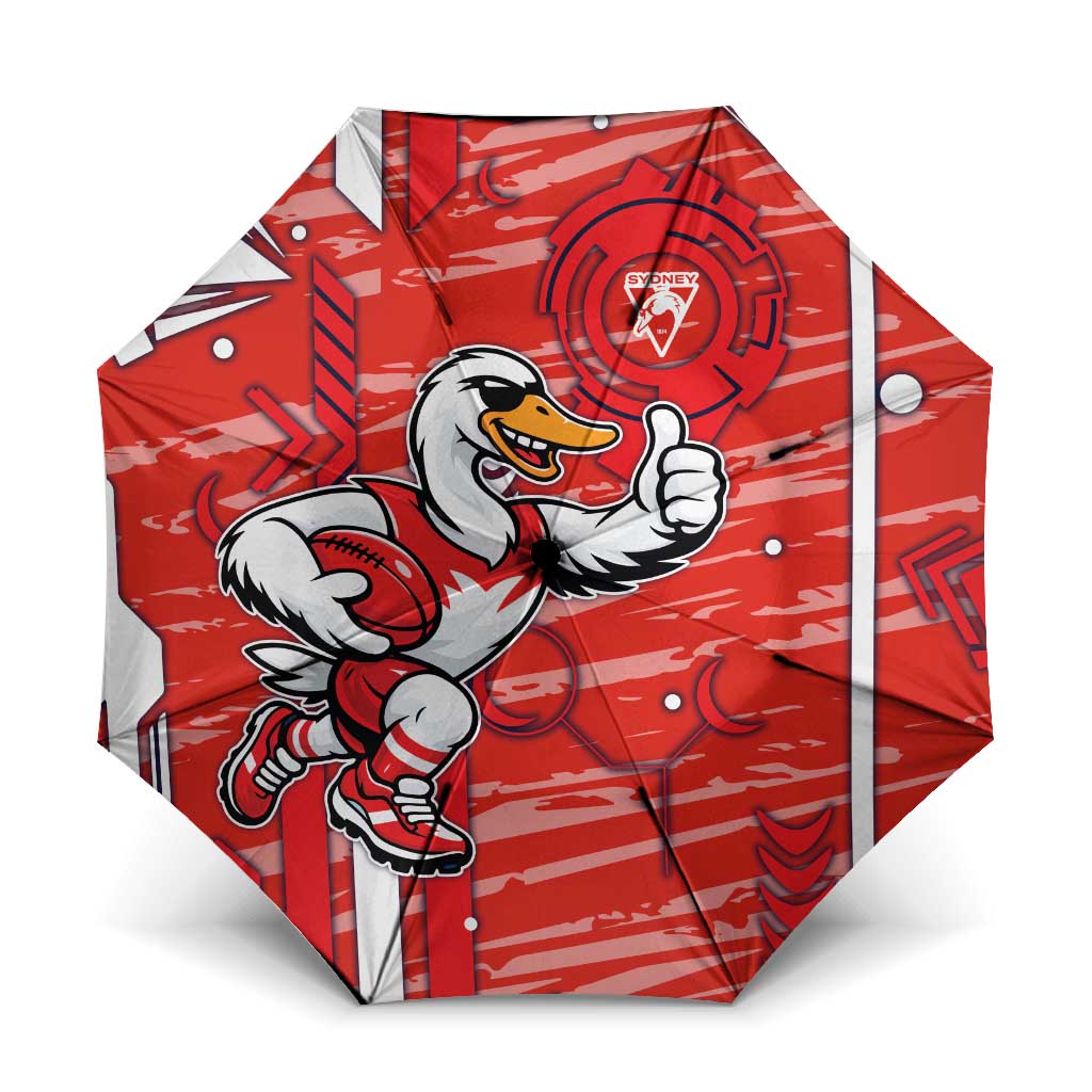 Sydney Swans Umbrella Mascot Cartoon Football Illustration Style