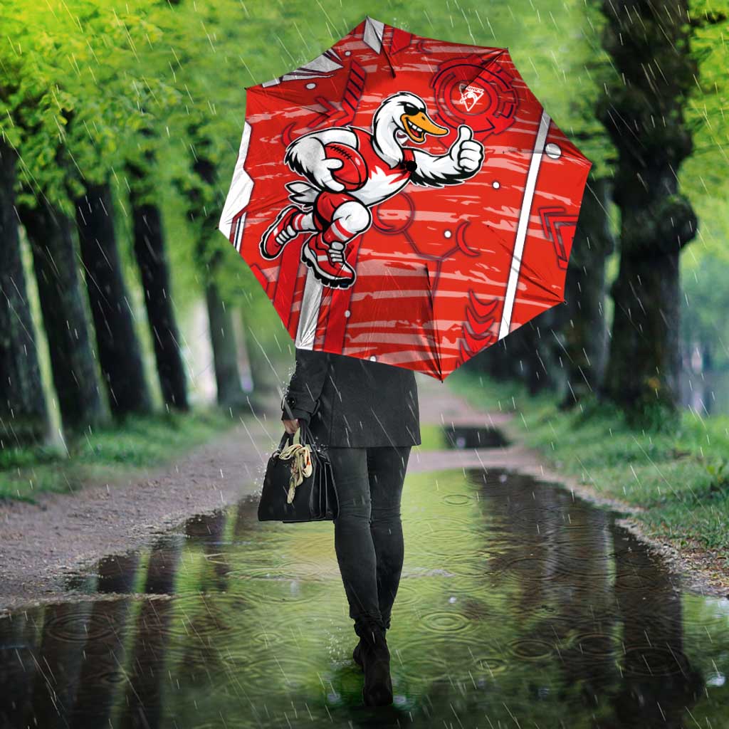 Sydney Swans Umbrella Mascot Cartoon Football Illustration Style