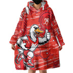 Sydney Swans Wearable Blanket Hoodie Mascot Cartoon Football Illustration Style
