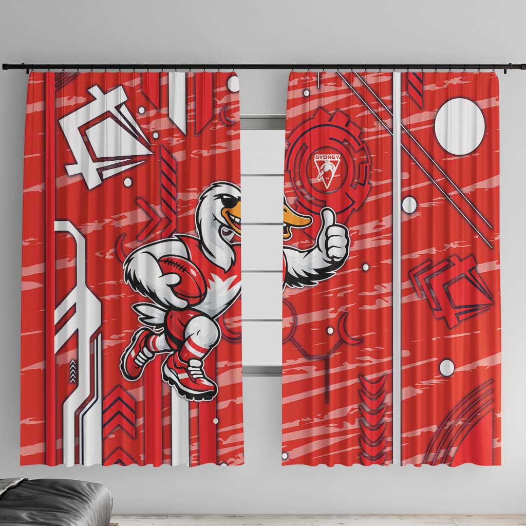 Sydney Swans Window Curtain Mascot Cartoon Football Illustration Style
