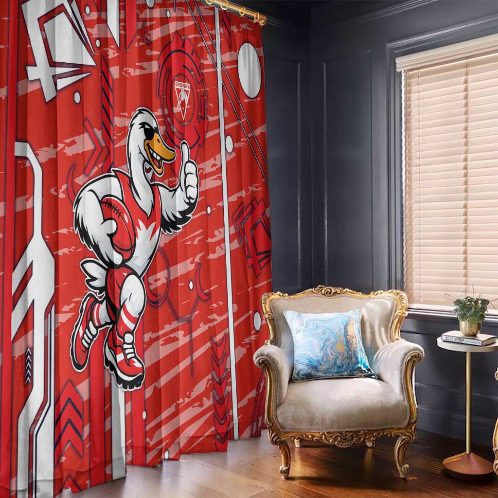 Sydney Swans Window Curtain Mascot Cartoon Football Illustration Style