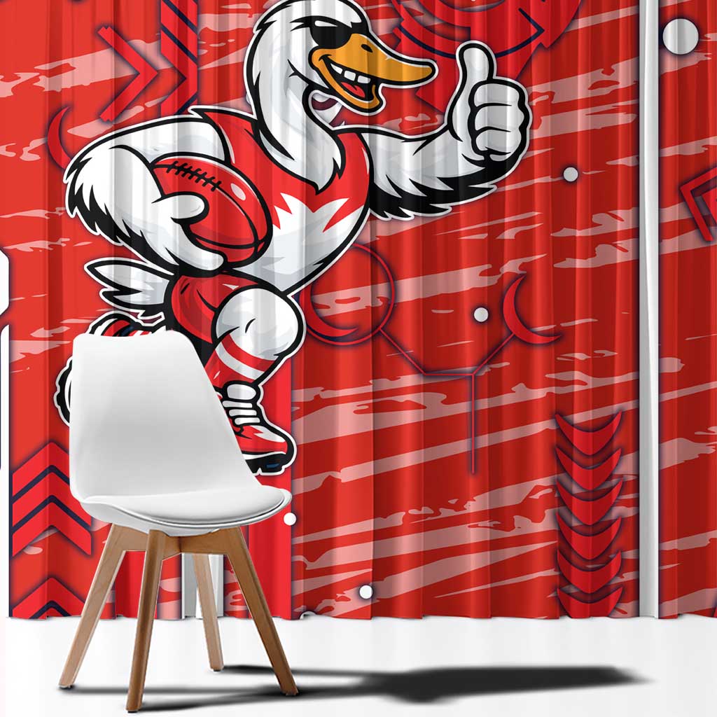 Sydney Swans Window Curtain Mascot Cartoon Football Illustration Style