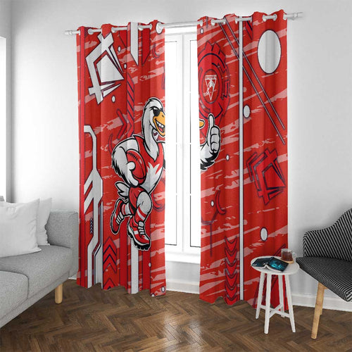 Sydney Swans Window Curtain Mascot Cartoon Football Illustration Style