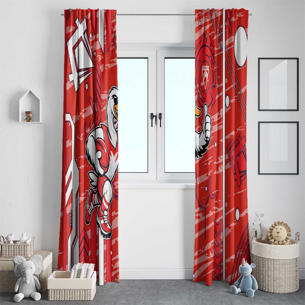 Sydney Swans Window Curtain Mascot Cartoon Football Illustration Style