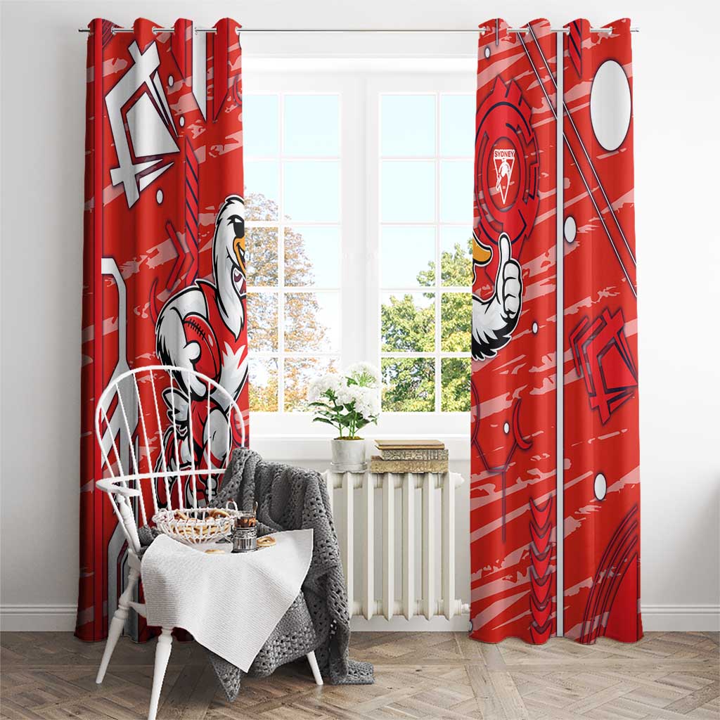 Sydney Swans Window Curtain Mascot Cartoon Football Illustration Style