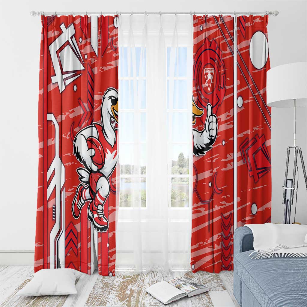Sydney Swans Window Curtain Mascot Cartoon Football Illustration Style