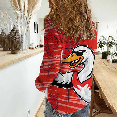 Sydney Swans Women Casual Shirt Mascot Cartoon Football Illustration Style