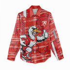 Sydney Swans Women Casual Shirt Mascot Cartoon Football Illustration Style