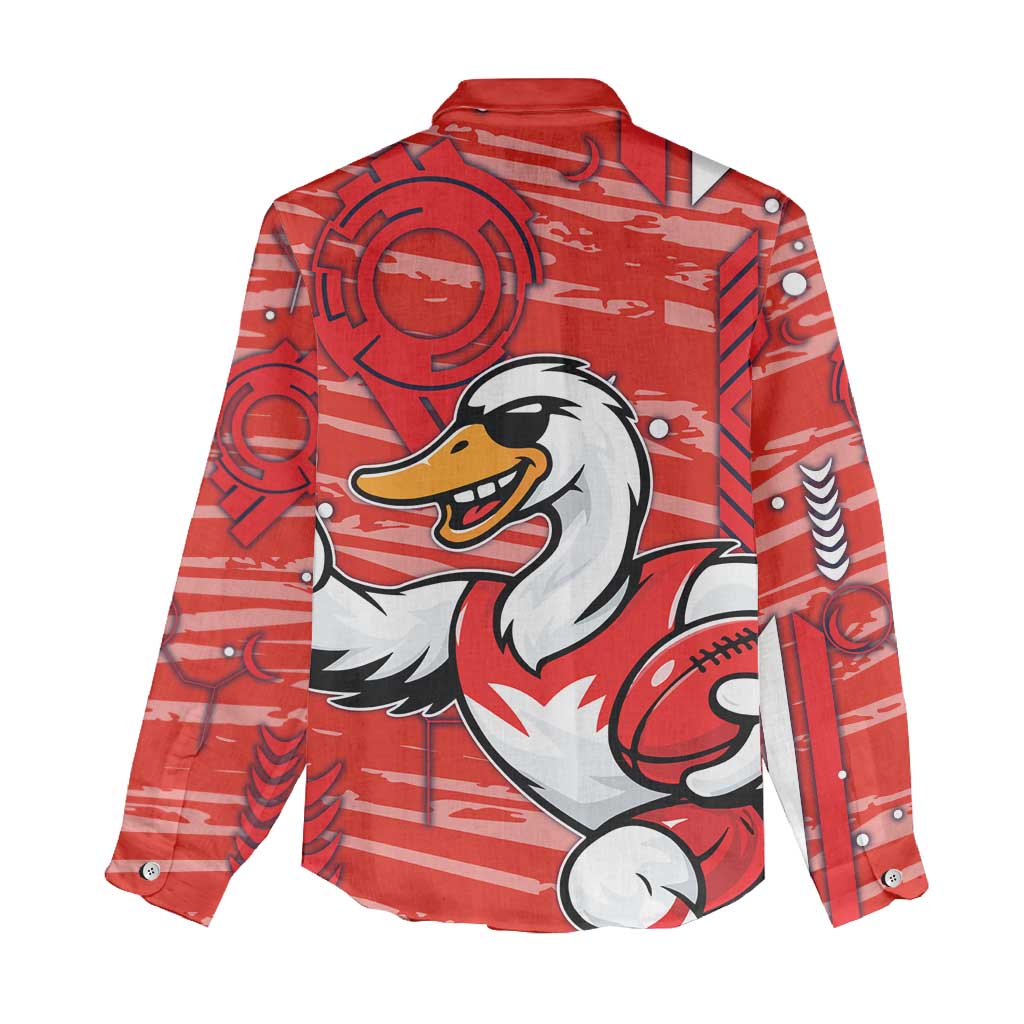 Sydney Swans Women Casual Shirt Mascot Cartoon Football Illustration Style