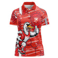 Sydney Swans Women Polo Shirt Mascot Cartoon Football Illustration Style