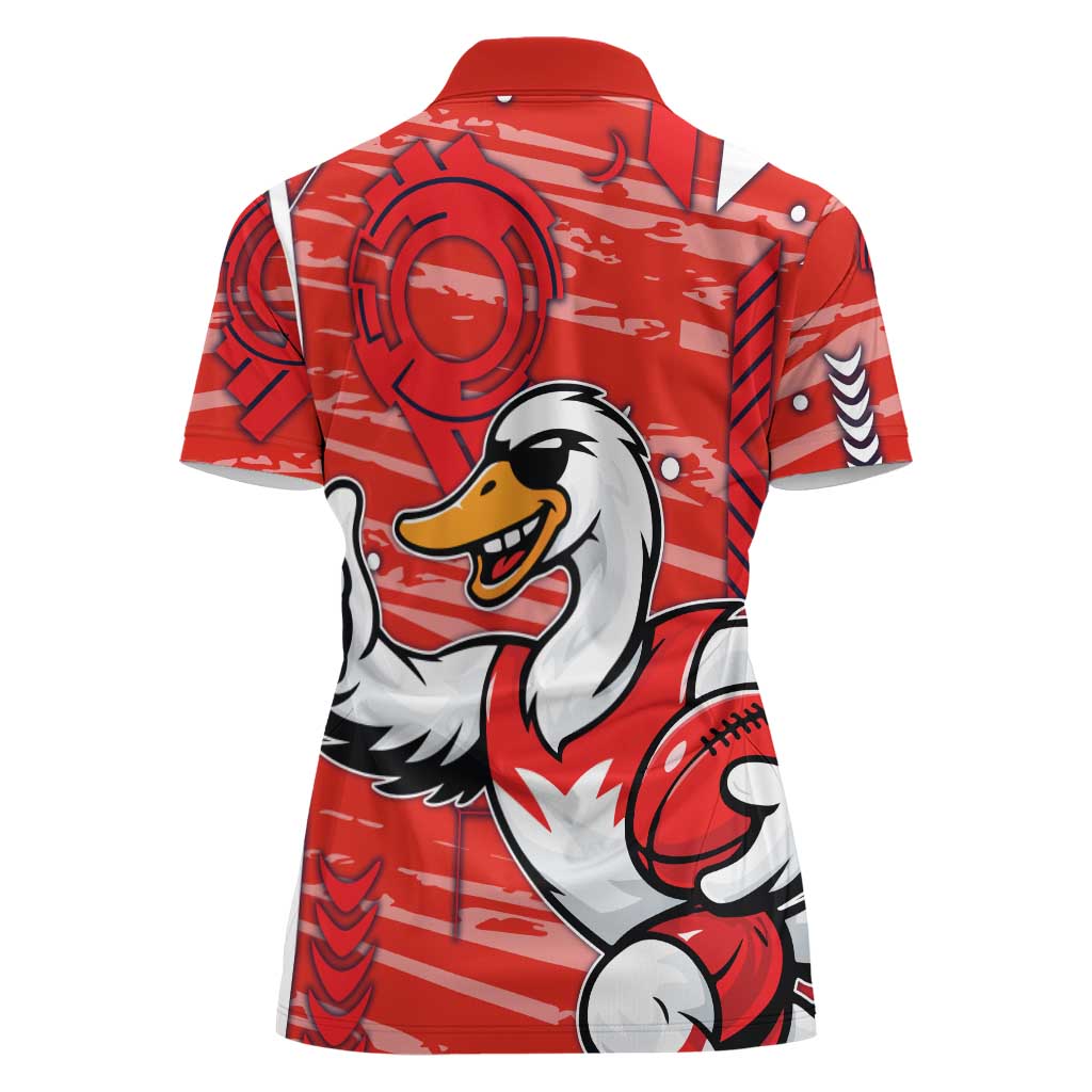 Sydney Swans Women Polo Shirt Mascot Cartoon Football Illustration Style
