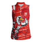 Sydney Swans Women Sleeveless Polo Shirt Mascot Cartoon Football Illustration Style
