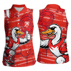 Sydney Swans Women Sleeveless Polo Shirt Mascot Cartoon Football Illustration Style