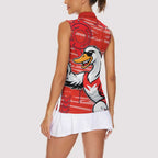 Sydney Swans Women Sleeveless Polo Shirt Mascot Cartoon Football Illustration Style