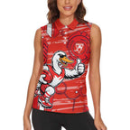 Sydney Swans Women Sleeveless Polo Shirt Mascot Cartoon Football Illustration Style