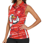 Sydney Swans Women Sleeveless Polo Shirt Mascot Cartoon Football Illustration Style