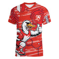 Sydney Swans Women V-Neck T-Shirt Mascot Cartoon Football Illustration Style